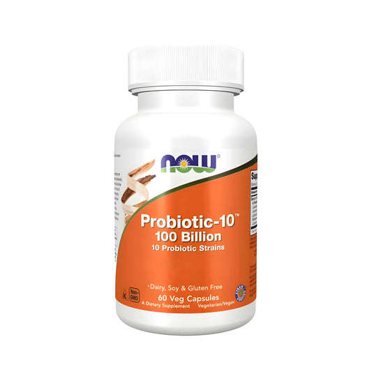 NOW Foods 10 Strains Probiotika Kapseln – 100 Milliarden koloniebildende Einheiten, Kombination aus Lactobacillus und Bifidobacterium Bakterienstämmen für tägliche Darmflora-Versorgung
