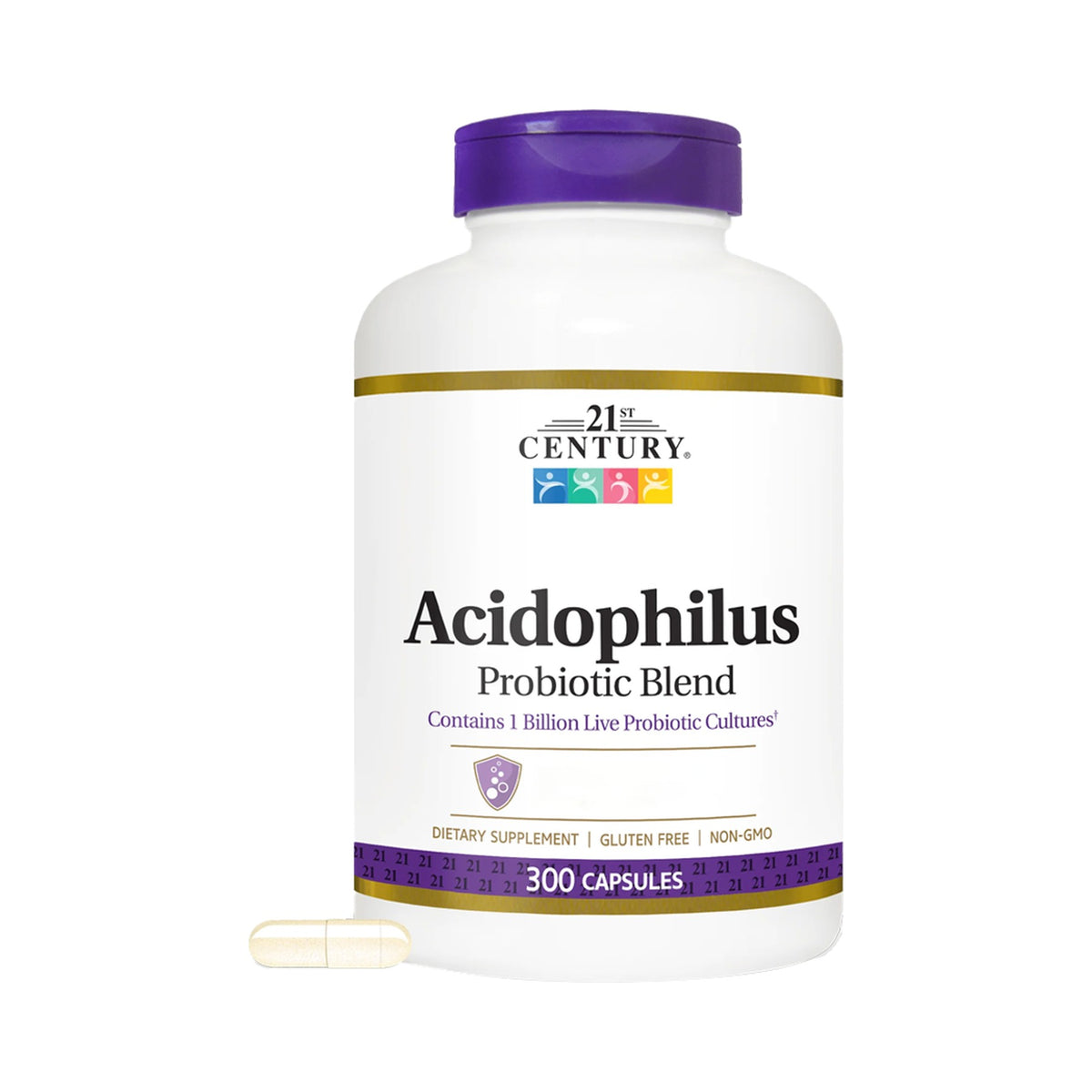 21st Century Acidophilus Probiotic Blend als praktische Vorratspackung mit 100, 150 oder 300 Kapseln für die tägliche Probiotika Einnahme