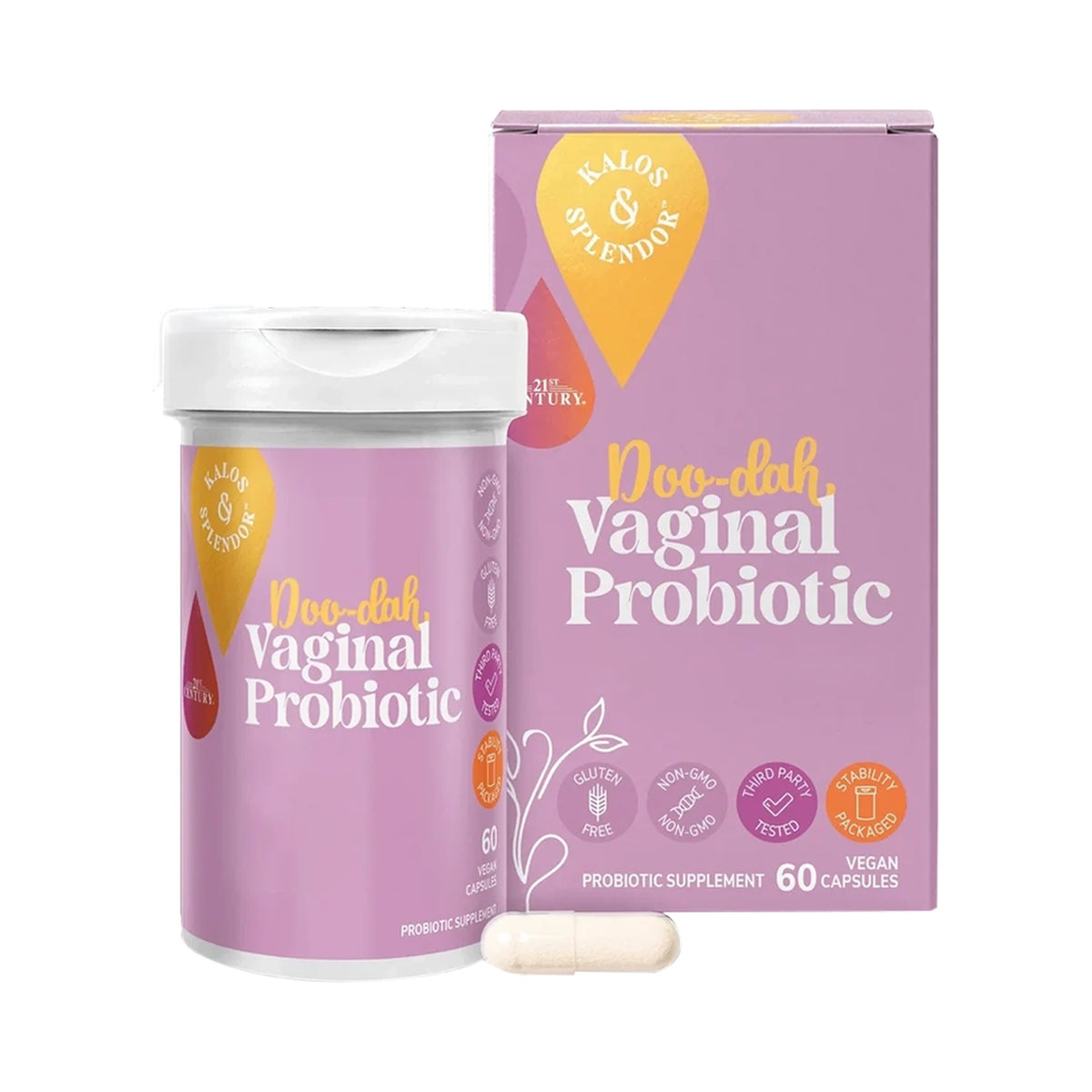 21st Century Kalos and Splendor Doo-dah Kapseln Vorderansicht der Dose mit 5 Milliarden lebenden Kulturen fĂĽr Frauen