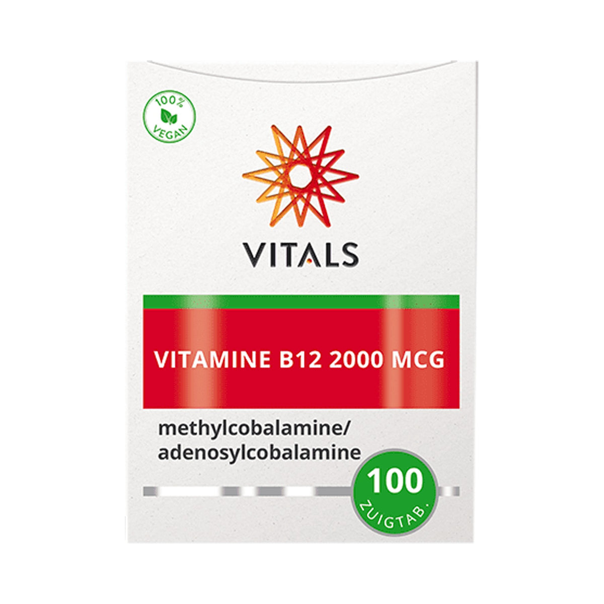Vitals Vitamin B12 2000 mcg – Methyl- & Adenosylcobalamin Sublingualtabletten, 100 Stück