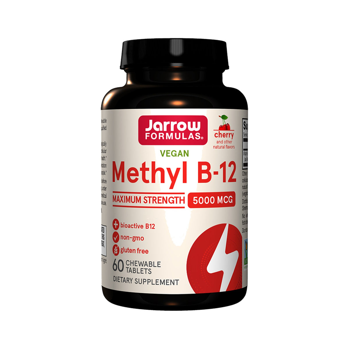 Jarrow Formulas Methyl B12 5000 µg – Methylcobalamin, vegan, Kirschgeschmack, 60 Lutschtabletten