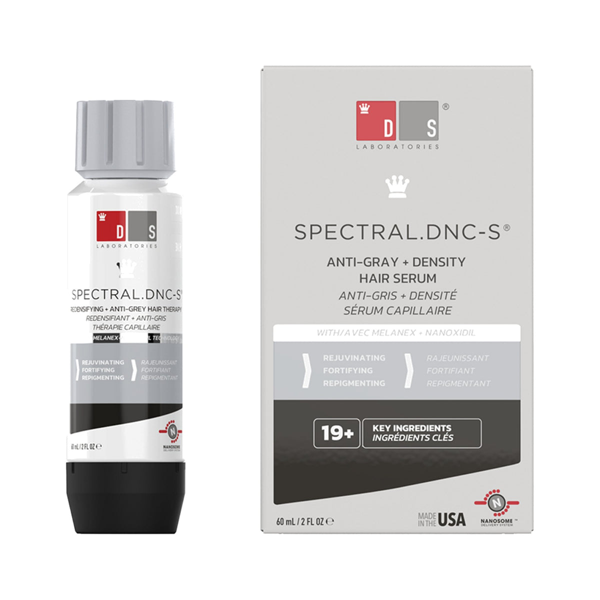 DS Laboratories Spectral DNC-S Anti-Gray Serum β Nanoxidil Serum with Melanex Complex for hair loss & gray hair, 60ml