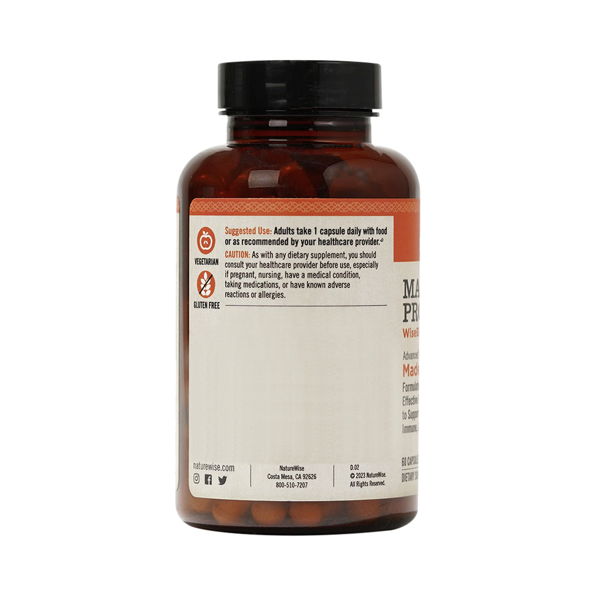 NatureWise Probiotikum 30 Mrd. KBE – 18 Bakterienstämme mit Inulin – 60 Kapseln