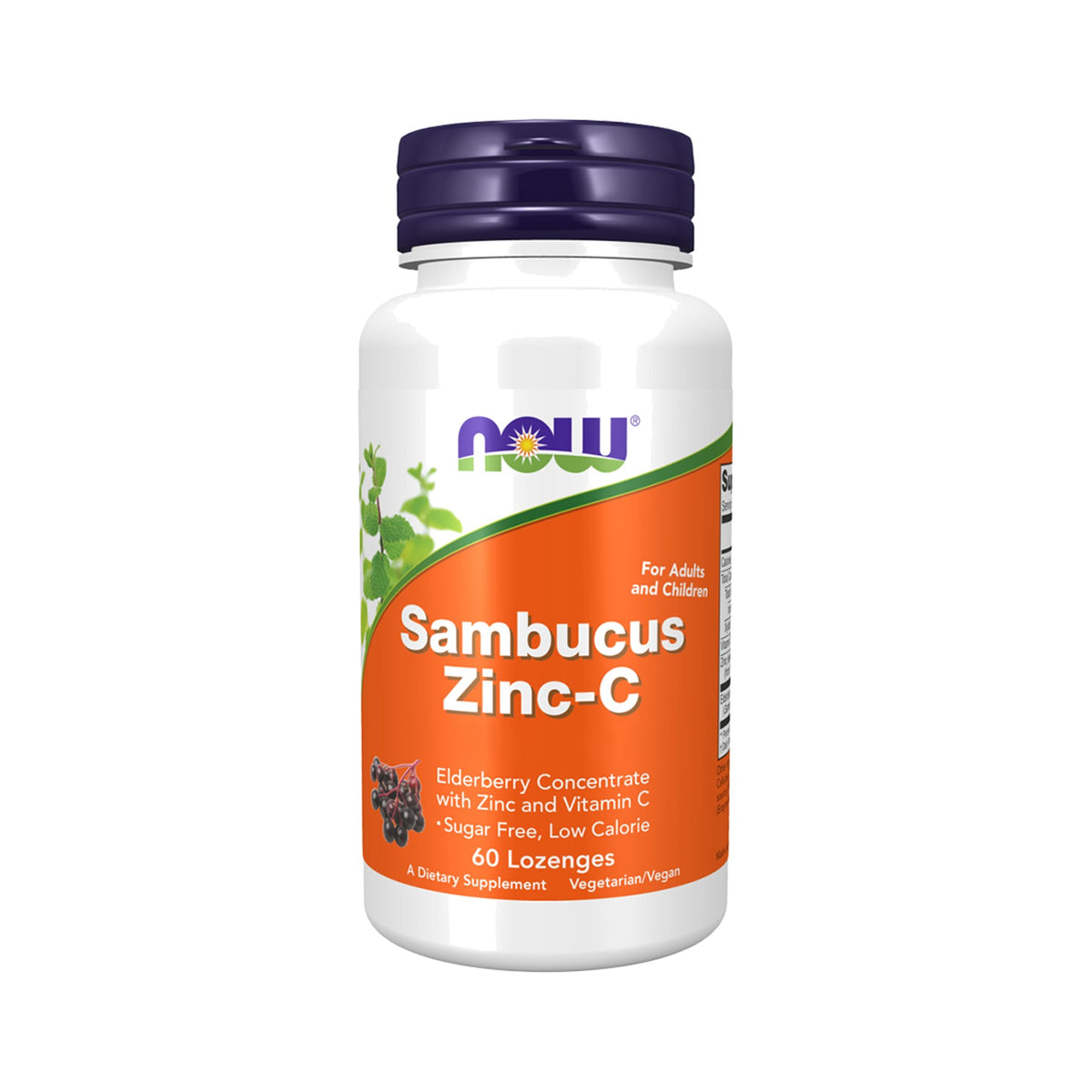 NOW Foods Sambucus Zink-C – 60 Lutschtabletten (Acai)