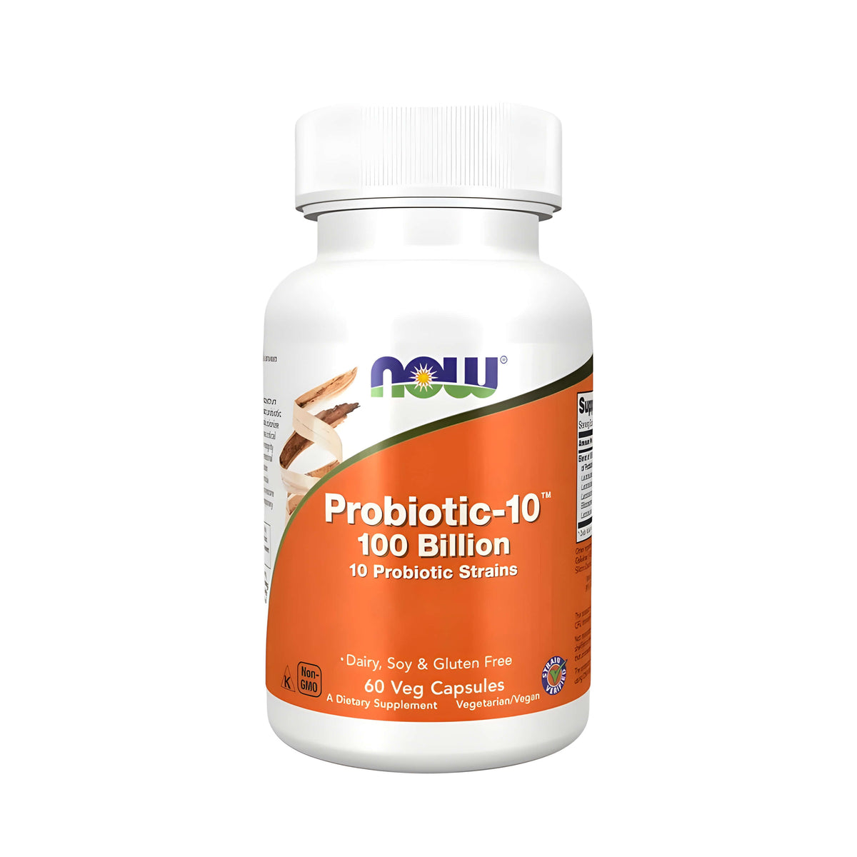 NOW Foods 10 Strains Probiotika Kapseln – 100 Milliarden koloniebildende Einheiten, Kombination aus Lactobacillus und Bifidobacterium Bakterienstämmen für tägliche Darmflora-Versorgung