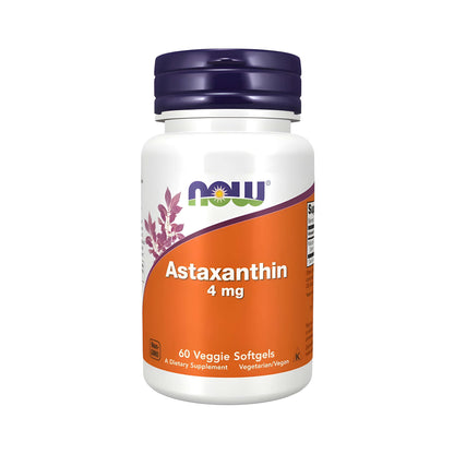 NOW Foods Astaxanthin Supplement mit 4 mg natürlichem Astaxanthin pro Softgel, gewonnen aus Haematococcus pluvialis Algen, vegane Softgels, hochwertiges Carotinoid Nahrungsergänzungsmittel für Erwachsene