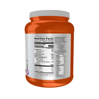 NOW Foods Whey Protein Creamy Vanilla mit über 5.500 mg BCAA, zusätzlichem L-Glutamin, Whey Protein Isolat, Whey Protein Konzentrat, Eiweißpulver für Kraftsport, Muskelwachstum und Regeneration.
