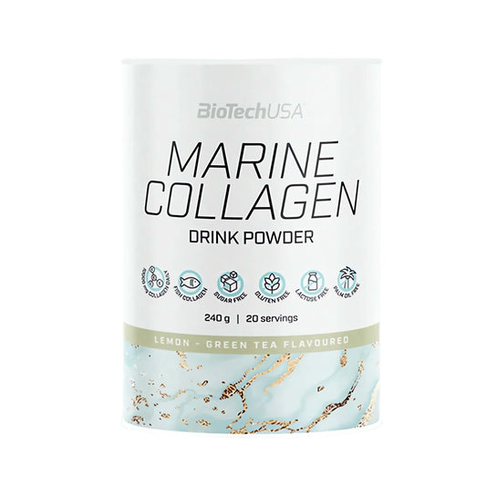 BioTechUSA Marine Collagen kaufen – Premium Fischkollagen Pulver mit hydrolysierten Kollagenpeptiden, Vitamin C, Kollagen für Haut, Haare, Nägel, Gelenke, Bindegewebe, Knochen und Knorpel, ideale tägliche Nahrungsergänzung mit hoher Bioverfügbarkeit.
