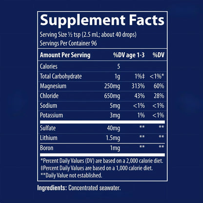 ConcenTrace® Spurenelemente Tropfen mit Magnesium, natürlichen Mineralstoffen und Elektrolyten aus dem Great Salt Lake – flüssige Mineralstoffversorgung für Männer, Frauen und Sportler, vegan und GMO-frei.