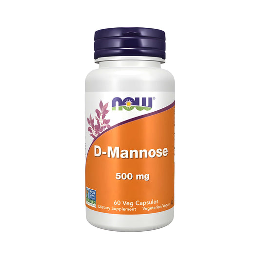 NOW Foods D-Mannose 500 mg Supplement mit reinem D-Mannose Wirkstoff, vegane Kapseln ohne tierische Bestandteile, hochwertiges Nahrungsergänzungsmittel für Erwachsene und bewusste Ernährung