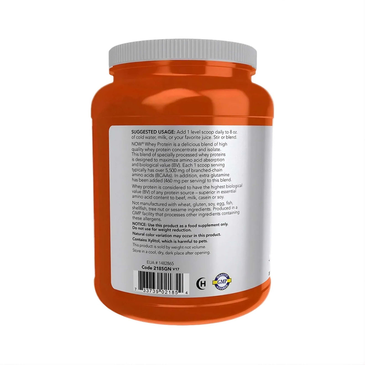 NOW Foods Whey Protein Creamy Vanilla mit Whey Protein Isolat und Konzentrat, hochwertigem Eiweiß, BCAA, L-Glutamin und natürlichem Vanillegeschmack für aktive Menschen und Sportler.