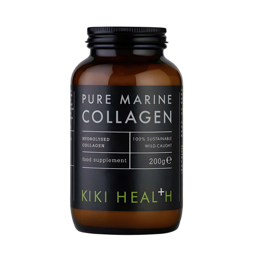 KIKI Health Collagen Pure Marine Powder mit hydrolysiertem Marine Kollagen Typ I aus nachhaltig gefangenem Fisch – hochwertiges Fischkollagen Pulver für Haut, Haare, Nägel, Gelenke, Knochen, Bindegewebe, Beauty, Anti-Aging und tägliche Kollagenversorgung.