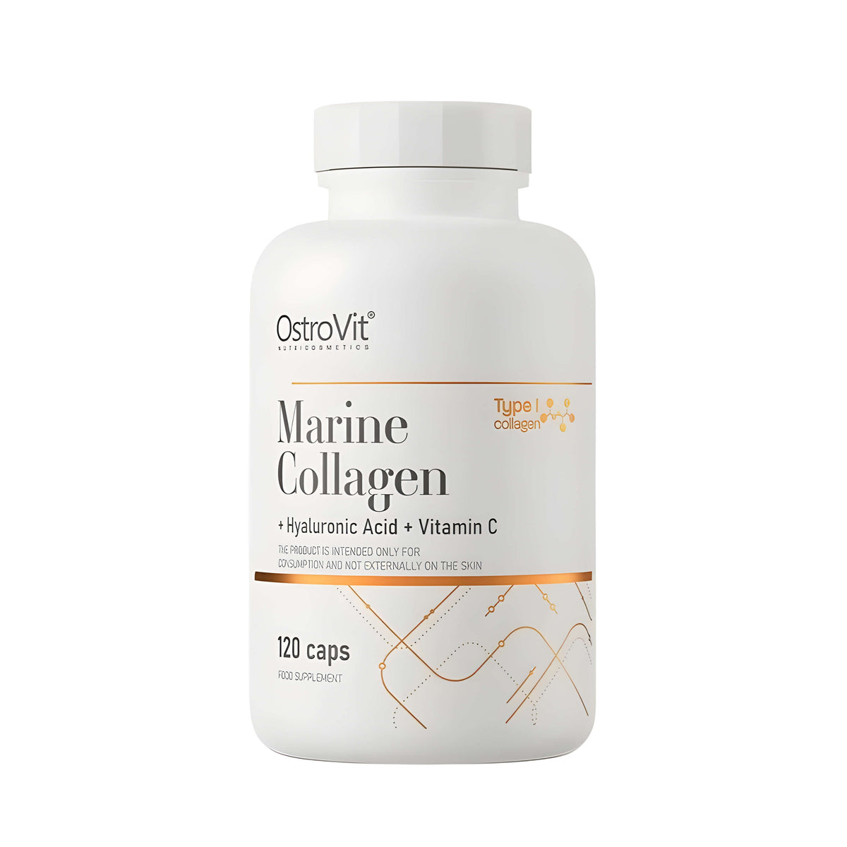 OstroVit Marine Collagen Kapseln mit hydrolysierten Fischkollagenpeptiden, Hyaluronsäure und Vitamin C, hochwertiges Marine Kollagen Nahrungsergänzungsmittel für Haut, Haare, Nägel, Gelenke, Knochen, Knorpel und Bindegewebe