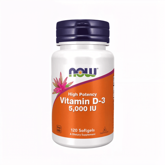 Hochwertige NOW Foods Vitamin D3 Softgels mit 5000 IE und Cholecalciferol für Immunsystem, Knochen, Zähne und Muskeln.