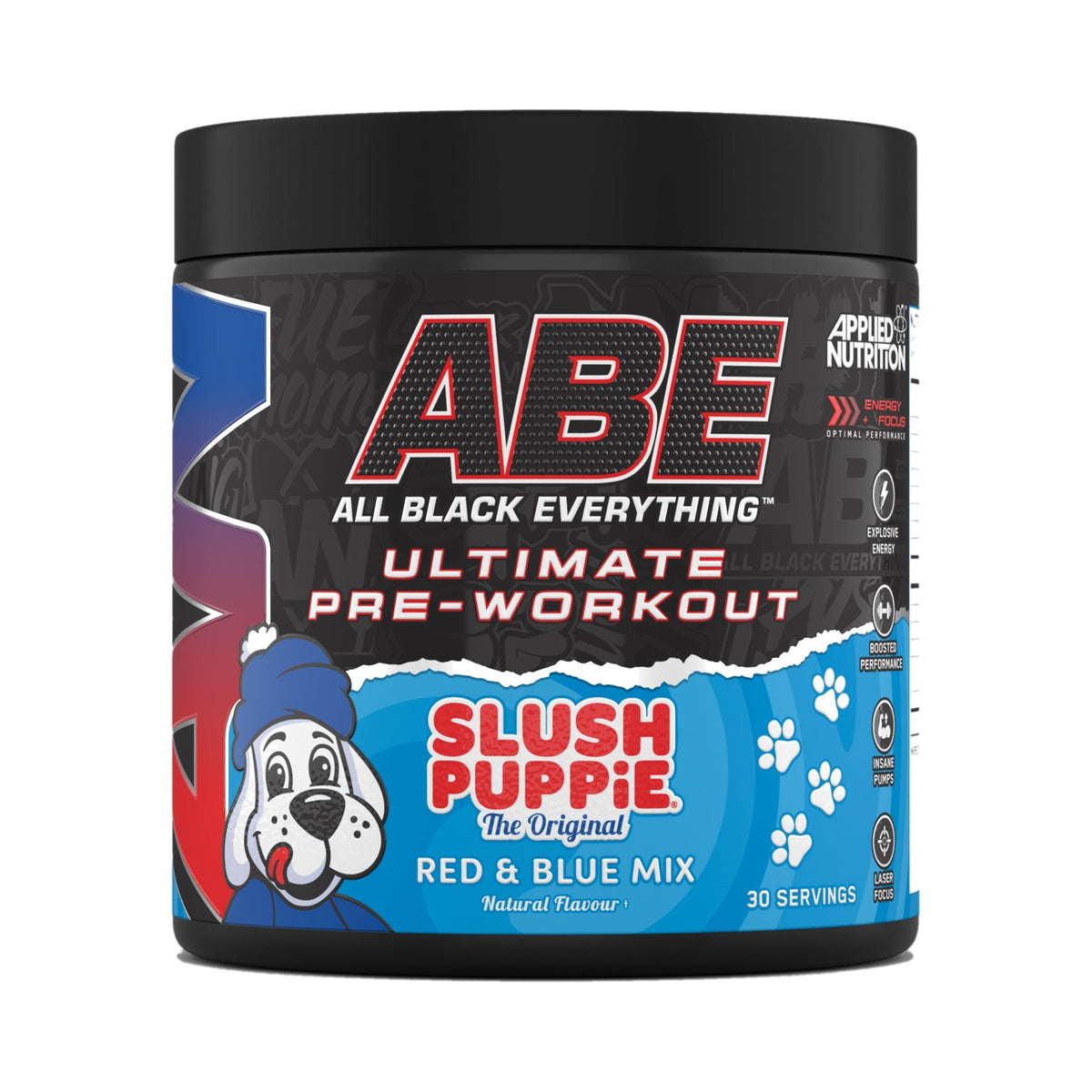 ABE Ultimate Pre-Workout Slush Puppie Red & Blue Mix von Applied Nutrition – fruchtiger Slush-Geschmack für Energie und Fokus
