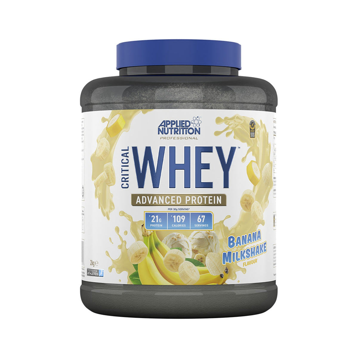 Applied Nutrition Critical Whey Protein 2 kg Banana Milkshake – Whey-Proteinpulver mit 21 g Protein pro Portion für Muskelaufbau