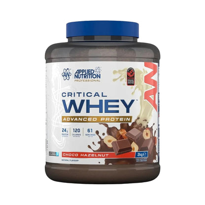 Applied Nutrition Critical Whey Protein 2 kg Choco Hazelnut – Whey-Proteinpulver mit 24 g Protein pro Portion für Muskelaufbau
