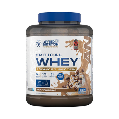 Applied Nutrition Critical Whey Protein 2 kg Frappuccino – Whey-Proteinpulver mit 24 g Protein pro Portion für Muskelaufbau