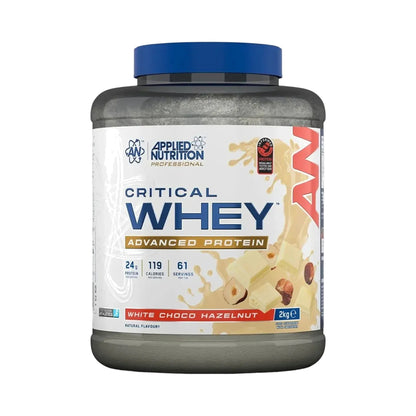 Applied Nutrition Critical Whey Protein 2 kg White Choco Hazelnut – Whey-Proteinpulver mit 24 g Protein pro Portion für Muskelaufbau