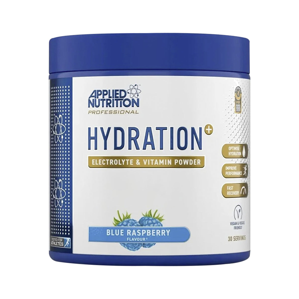 Applied Nutrition Hydration+ Blue Raspberry – Elektrolyt- und Vitaminpulver mit Magnesium, Kalium und Vitamin C, 240 g Dose