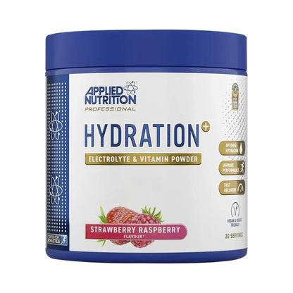 Applied Nutrition Hydration+ Strawberry & Raspberry – Elektrolyt- und Vitaminpulver mit Magnesium, Kalium und Vitamin C, 240 g Dose