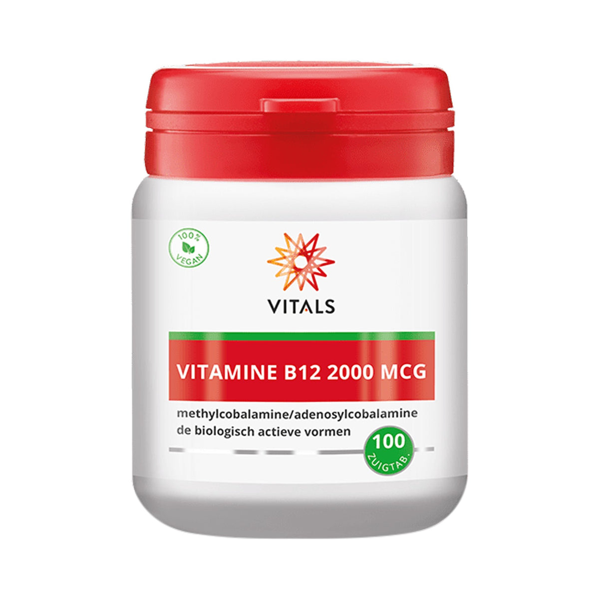 Vitals Vitamin B12 2000 mcg – Methyl- & Adenosylcobalamin Sublingualtabletten, 100 Stück