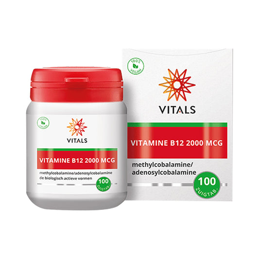 Vitals Vitamin B12 2000 mcg – Methyl- & Adenosylcobalamin Sublingualtabletten, 100 Stück