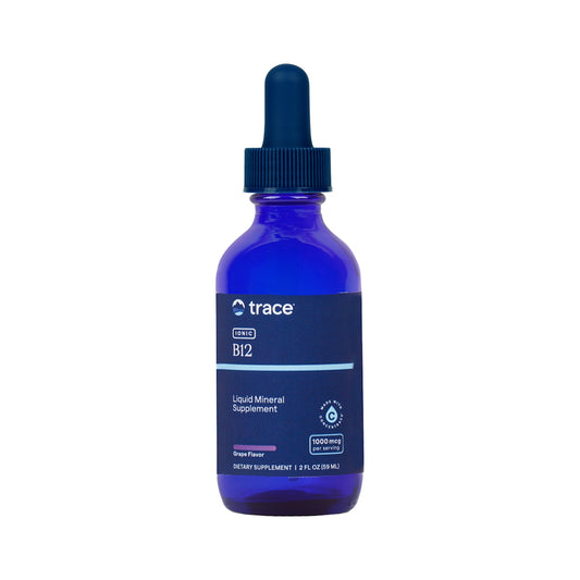 Trace Minerals Liquid Ionic B12 – 1000 µg Methylcobalamin Tropfen mit ConcenTrace®, vegan, Traubengeschmack, 59 ml