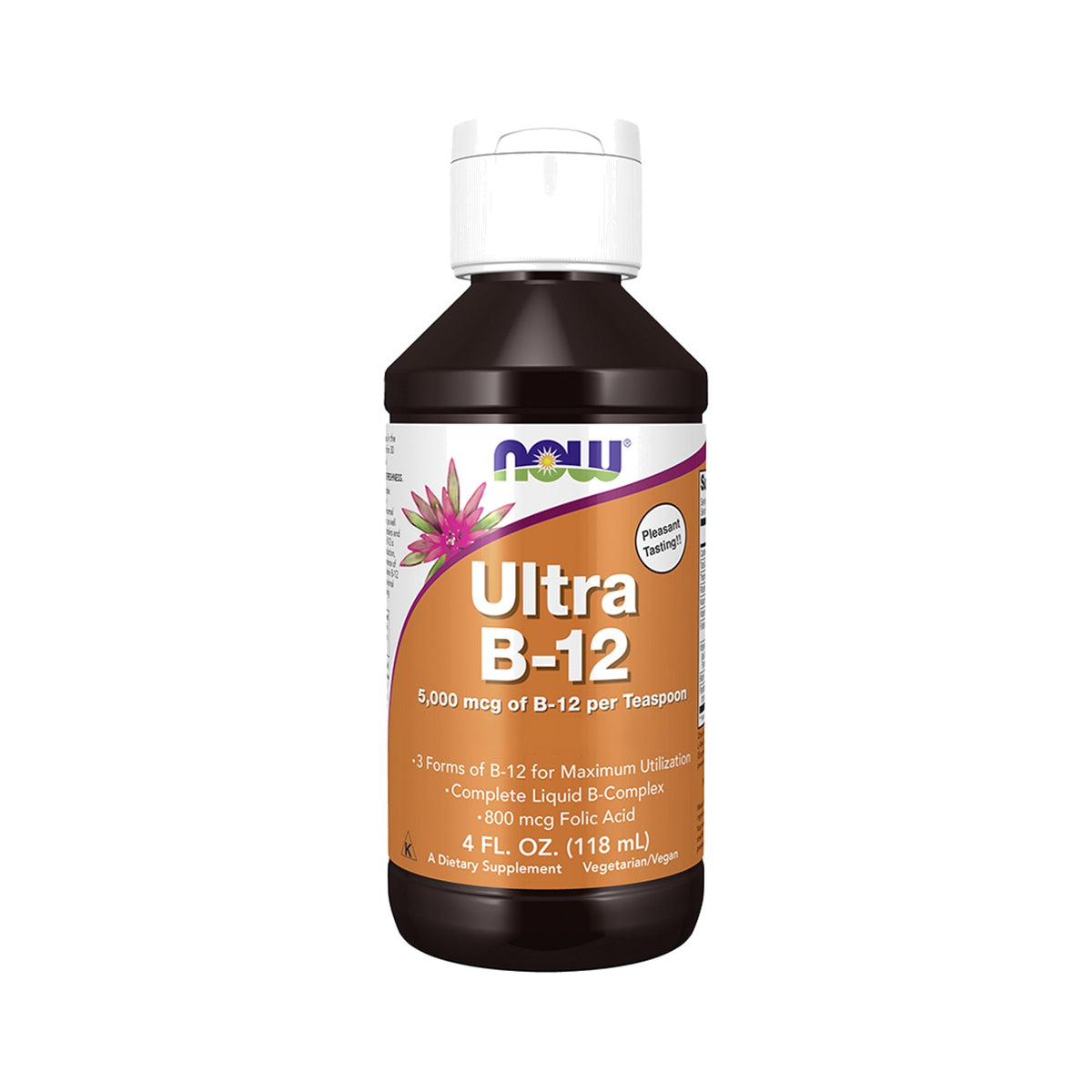 NOW Foods Ultra B-12 Liquid – 5000 µg Vitamin B12 mit B-Komplex pro 5 ml, flüssig, 118 ml oder 473 ml