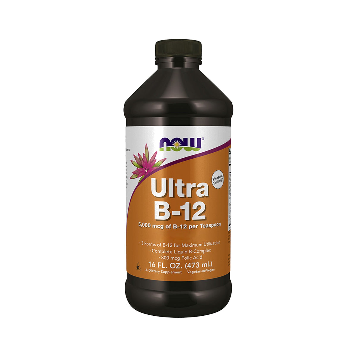 NOW Foods Ultra B-12 Liquid – 5000 µg Vitamin B12 mit B-Komplex pro 5 ml, flüssig, 118 ml oder 473 ml