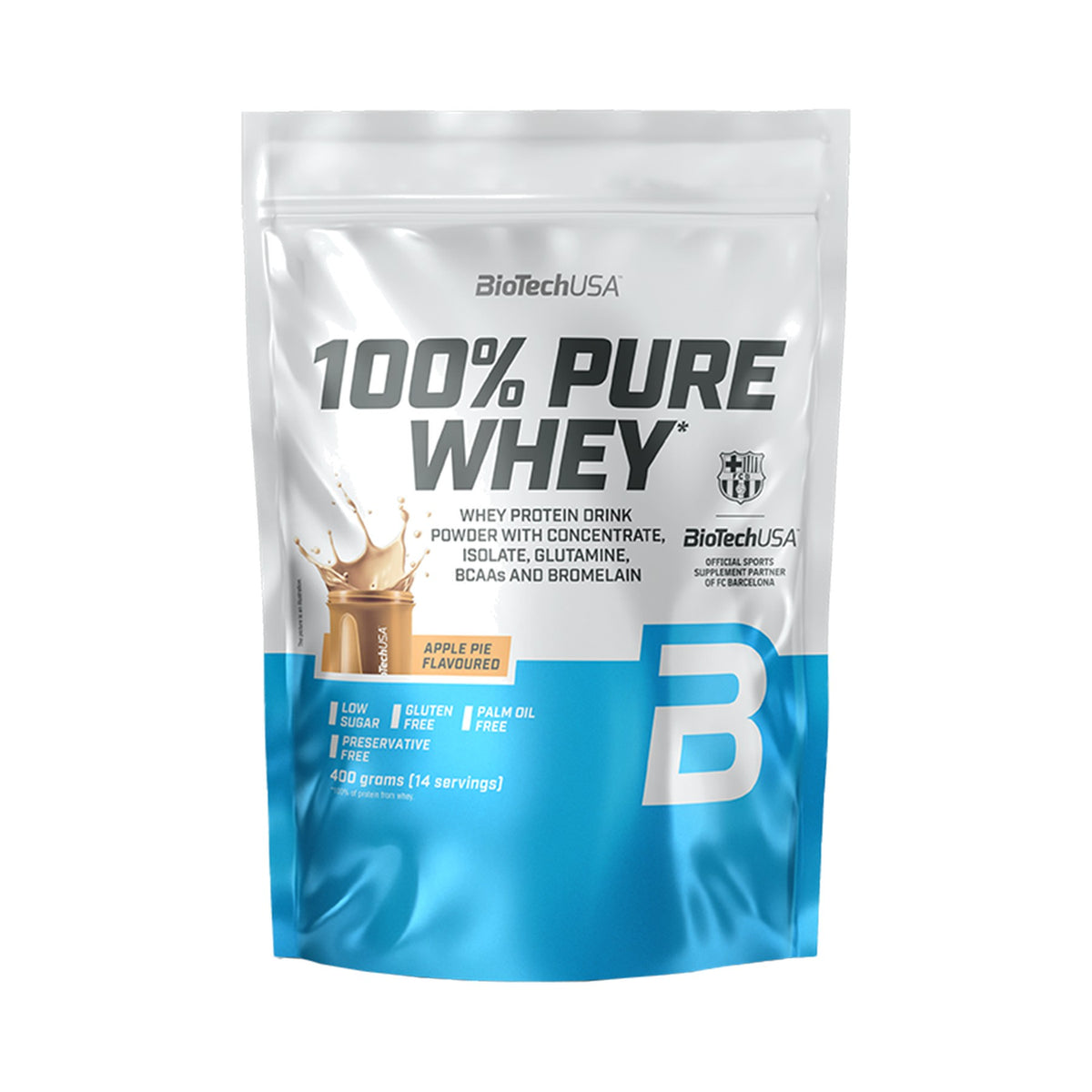 BioTechUSA 100% Pure Whey 400 g Apfelkuchen (Apple Pie) – Whey Proteinpulver mit 21 g Protein pro Portion