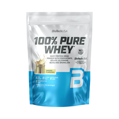 BioTechUSA 100% Pure Whey 400 g Banane – Whey Proteinpulver mit 21 g Protein pro Portion