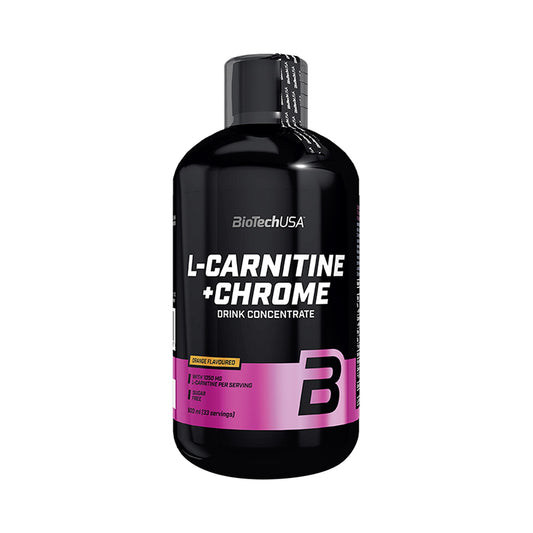 BioTechUSA L-Carnitine + Chrome Liquid 500 ml – L-Carnitin Flüssigkonzentrat als Nahrungsergänzung