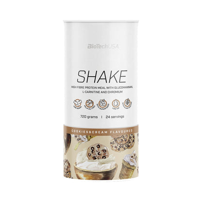 BioTechUSA Protein Shake 720 g Cookies & Cream – Eiweiß Shake Pulver mit Whey Protein, Ballaststoffen und L-Carnitin