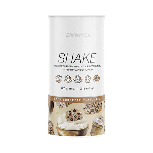 BioTechUSA Protein Shake 720 g Cookies & Cream – Eiweiß Shake Pulver mit Whey Protein, Ballaststoffen und L-Carnitin