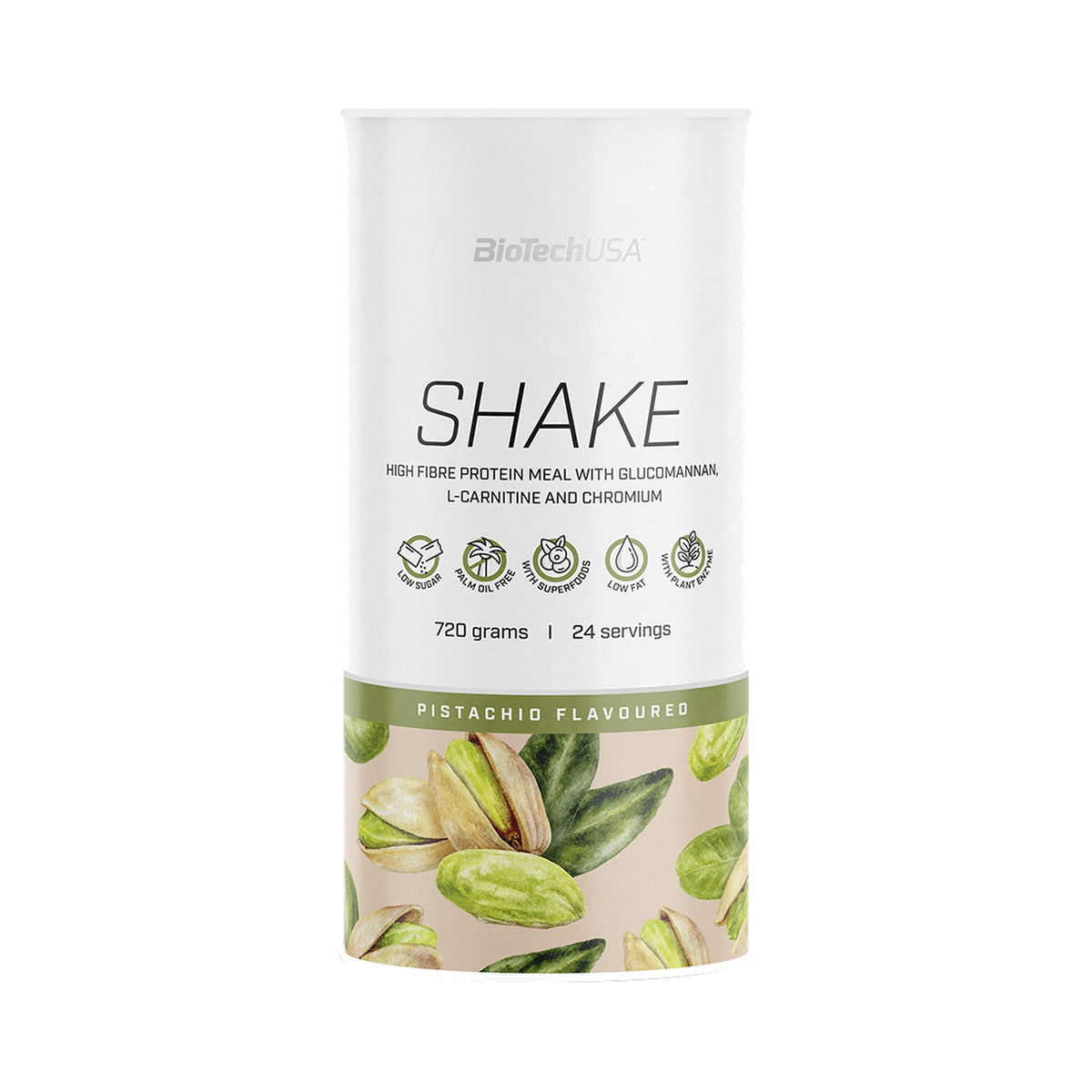 BioTechUSA Protein Shake 720 g Pistazie – Eiweiß Shake Pulver mit Whey Protein, Ballaststoffen und L-Carnitin