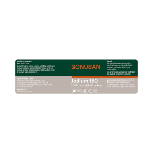 Bonusan Jod 150 µg – Jod aus Kelp (Laminaria digitata) – 180 Tabletten