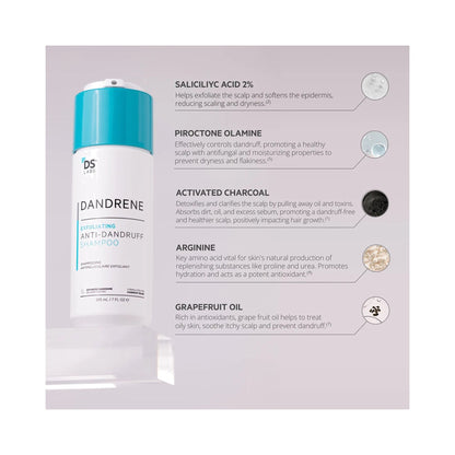Dandrene Anti-Dandruff Shampoo by DS Laboratories – with Climbazole & Zinc Pyrithione for Dandruff & Itching, 205ml