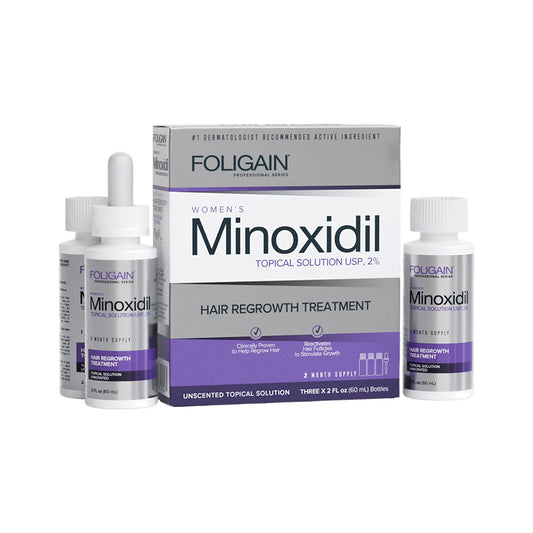 Foligain Minoxidil 2% Hair Regrowth Treatment for Women – 3x59ml Spray Bottles