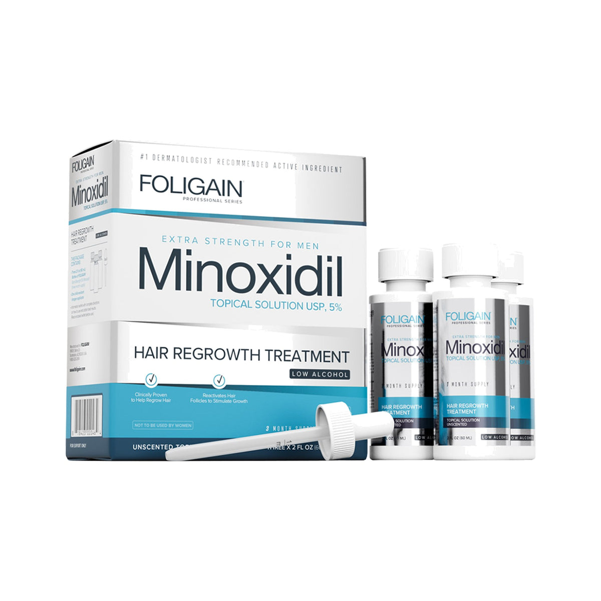 Foligain Minoxidil 5% Haarwuchsmittel für Männer 180ml – Standard & Sanft