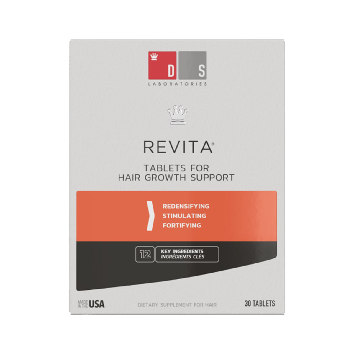 DS Laboratories Revita Haartabletten – Nahrungsergänzung mit Biotin, Zink & Melatonin für volles Haar, 30 Stk