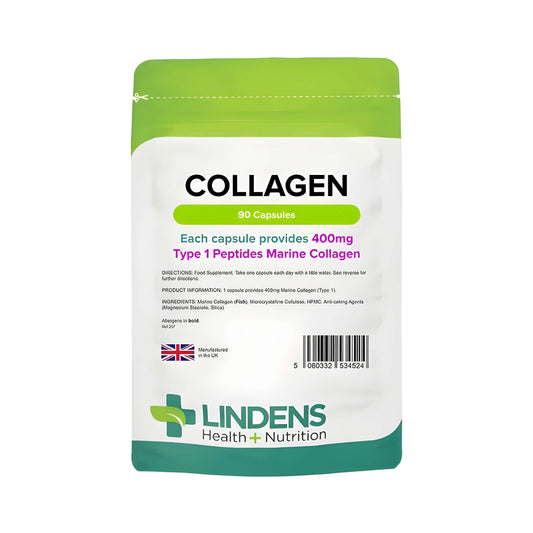 Lindens Collagen 400 mg Kollagen Kapseln für Haut, Haare und Nägel – hochwertiges Kollagenhydrolysat in praktischer Kapselform
