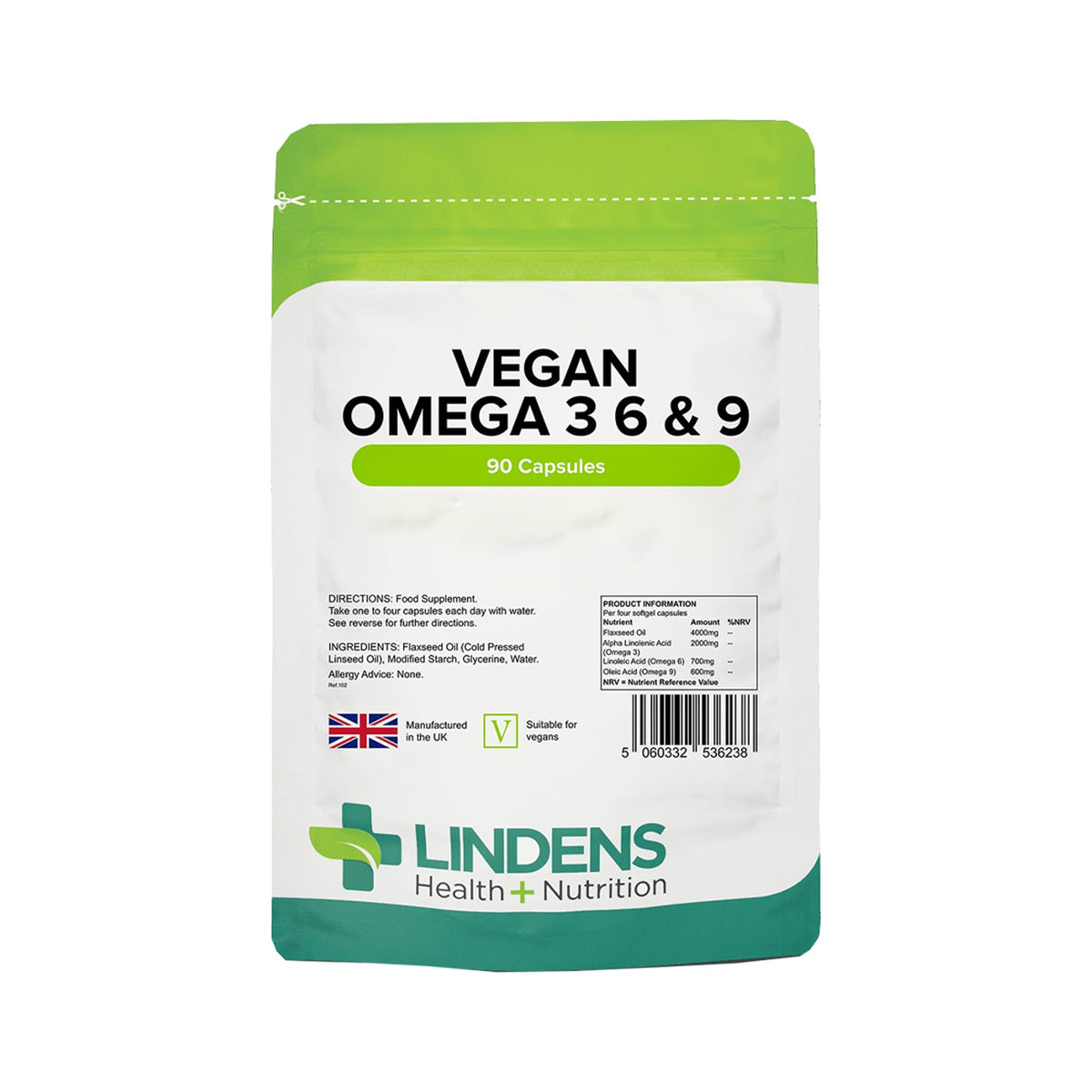 Lindens Vegan Omega 3, 6 & 9 1000 mg