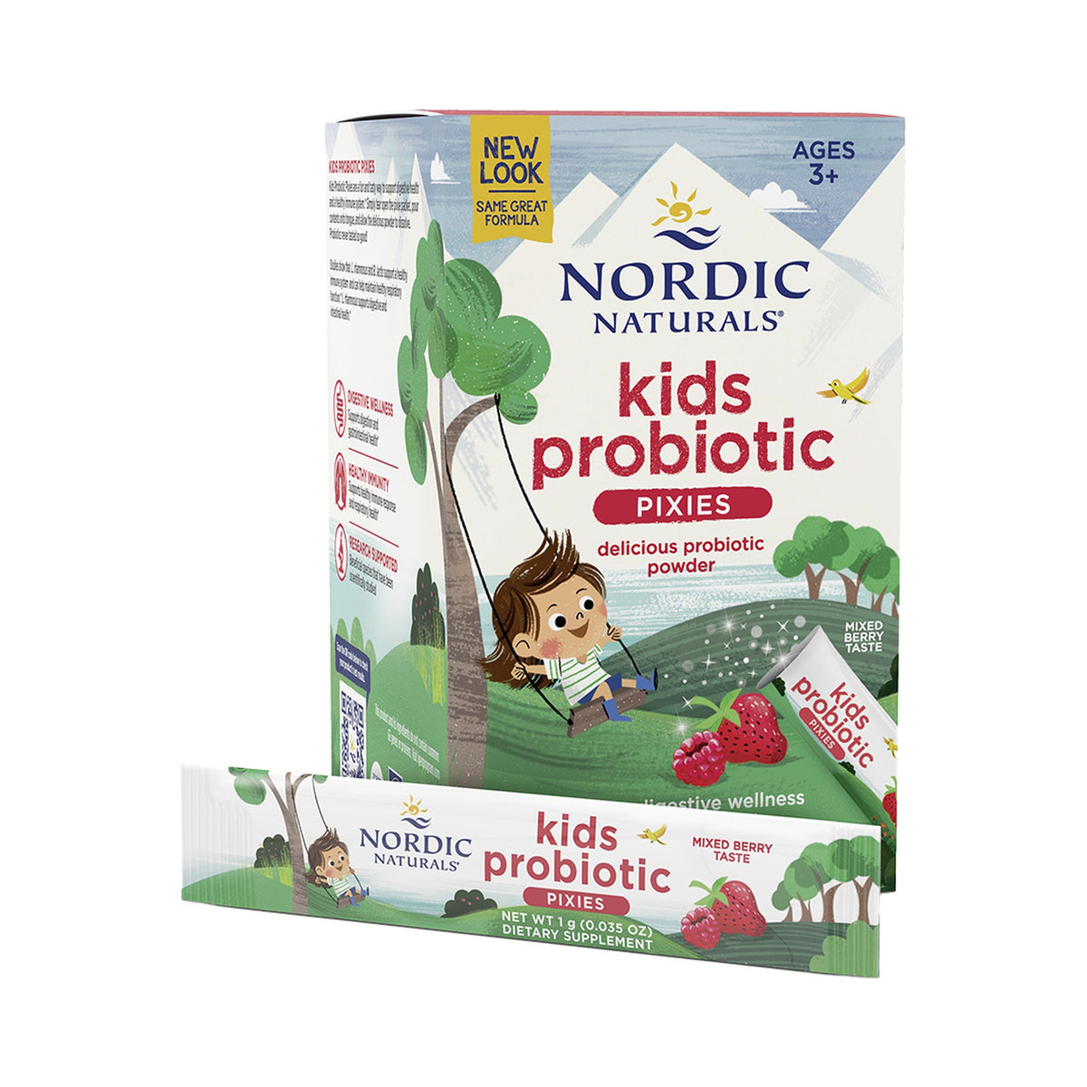 Nordic Naturals Kids Probiotic Pixies – 3 Mrd. KBE, Himbeere – 30 Sachets für Kinder ab 2 Jahren