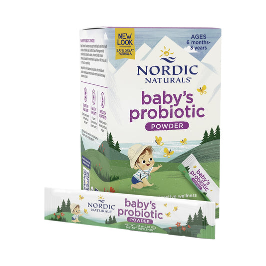 Nordic Naturals Baby's Probiotic Powder – 4 Mrd. KBE, 2 Stämme, ab 6 Monaten – 30 Beutel