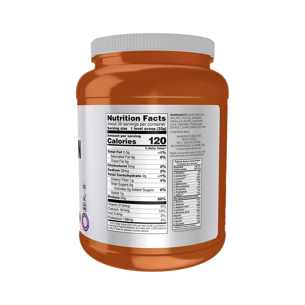 NOW Foods Whey Protein Isolate Creamy Vanilla Powder