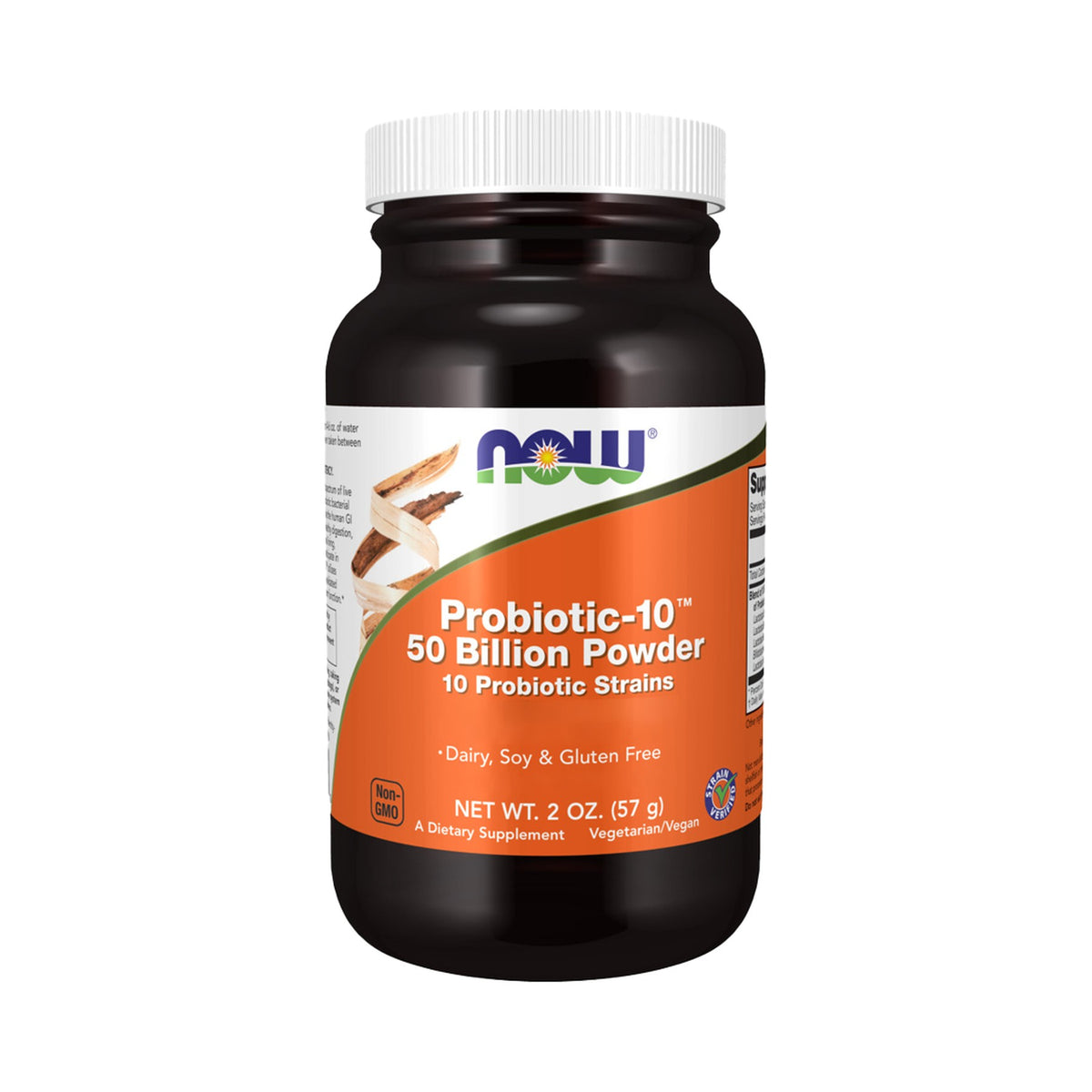 NOW Foods Probiotic-10 50 Billion Pulver – 10 Stämme, 50 Mrd. KBE pro Portion – 57 g