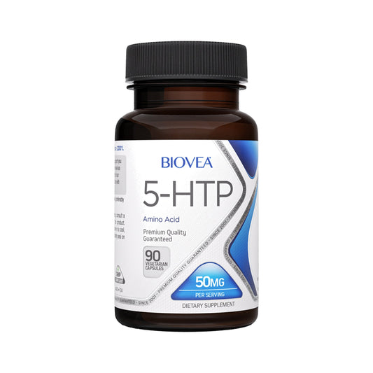 5-HTP 50 mg Kapseln Biovea – Griffonia Simplicifolia Serotonin-Vorstufe, 90 Vegetarische Kapseln