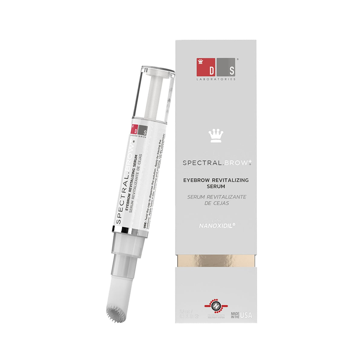 DS Laboratories Spectral.BROW Augenbrauenserum mit Nanoxidil &amp; Retinol – für volle, dichte Augenbrauen, 2,4ml