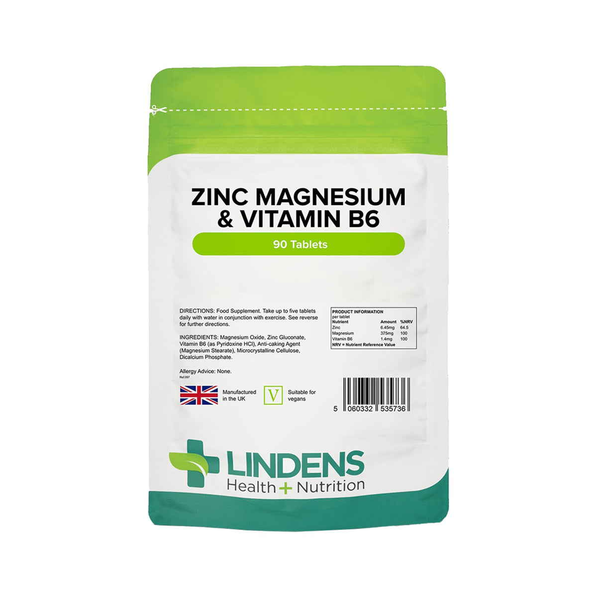 Lindens Zink, Magnesium & Vitamin B6 – 90 Tabletten